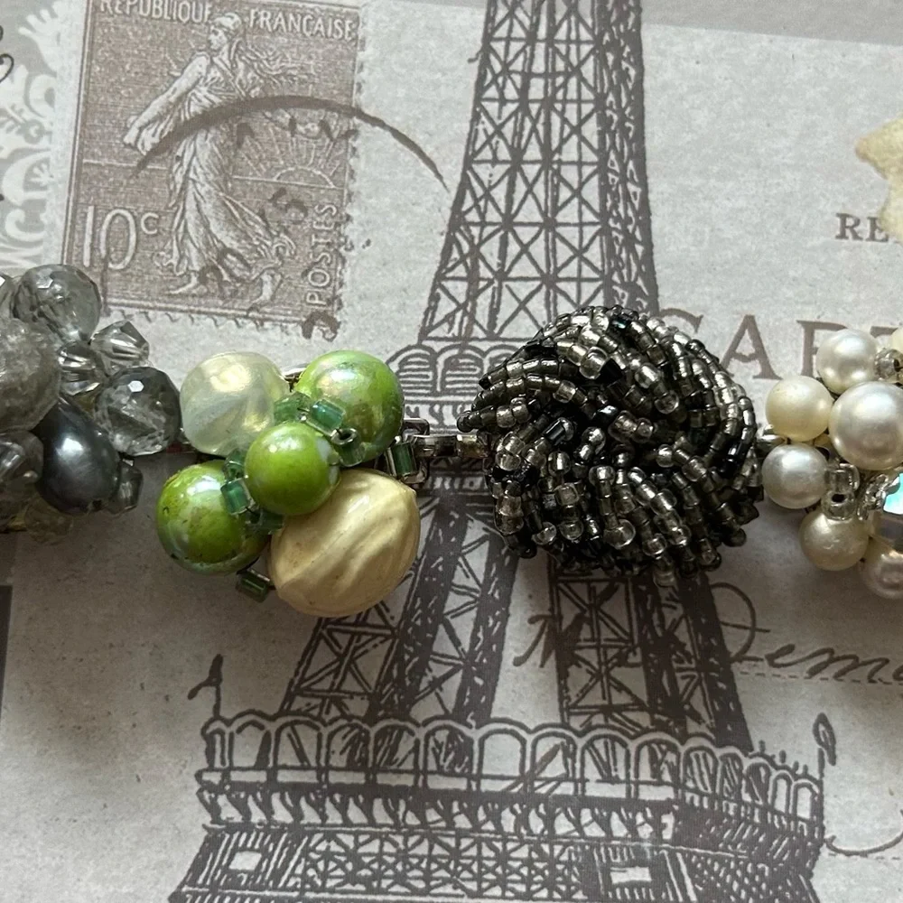 VINTAGE REPURPOSED OLD BEADED CLIP IN EARRINGS into AMAZING BRACELET